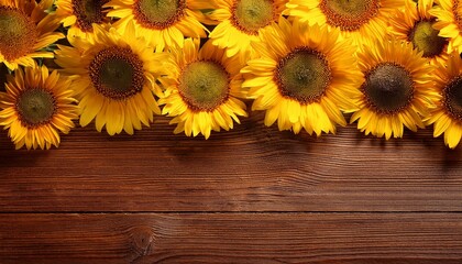sunflowers on wooden board