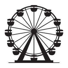 Ferris Wheel Amusement Park Ride Silhouette Icon Vector Symbol