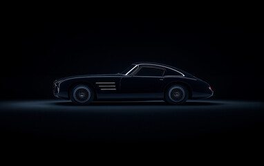 Obraz premium silhouette of a vintage sports car. generative ai
