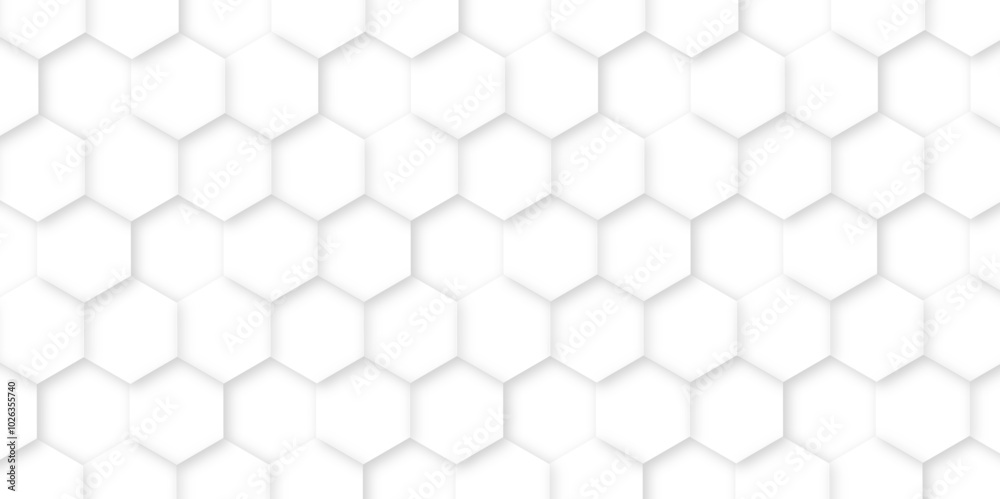 Poster 3d hexagonal structure futuristic white background and embossed hexagon abstract with hexagon backgr
