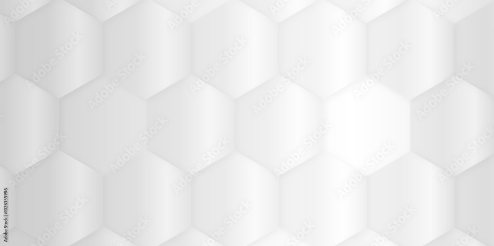 Poster 3d hexagonal structure futuristic white background and embossed hexagon abstract with hexagon backgr
