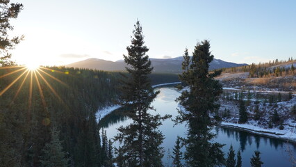 River Yukon on winter time