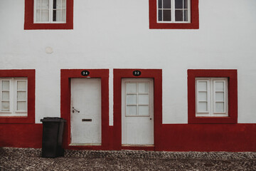 Retro house with colorful facades