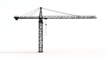 Majestic Construction Crane Silhouetted at Sunset - High-Quality Cinematic Product Photography