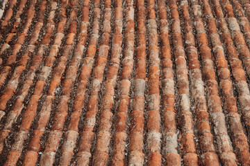 Old roof made with tiles