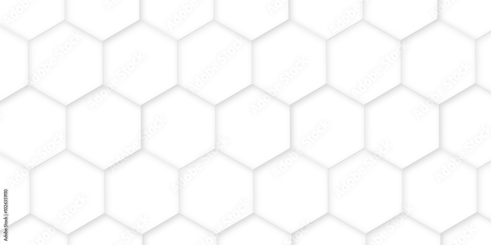 Poster 3d hexagonal structure futuristic white background and embossed hexagon abstract with hexagon backgr