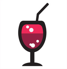 Cocktail of Summer party icon. Vector illustration.