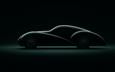 silhouette of a vintage sports car. generative ai