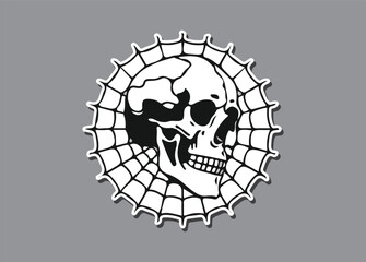 Human Skull Vector Tattoo Style