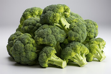 Bunch of raw broccoli isolated on a clean surface