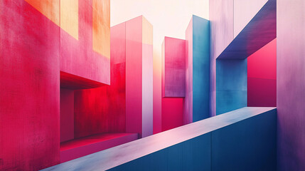 Visually Stunning Desktop Wallpaper Capturing the Essence of Minimalistic Architecture with Simple Shapes, Lines, and Colors to convey the beauty of minimalism.