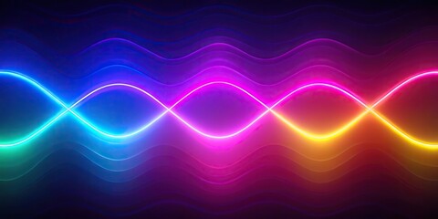 neon light with abstract colorful gradient wave background