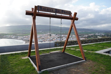 Fototapeta premium Beach swing of the marina and Vitoria bay