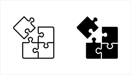 Puzzle icon set. Teamwork symbol, jigsaw puzzle icon for website, ui, app. vector illustration on white background