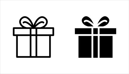 Gift boxes with ribbon icons Set. Gift box for the holiday. vector illustration on white background