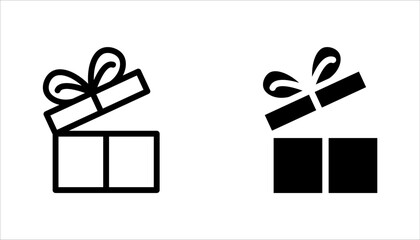 Gift boxes with ribbon icons Set. Gift box for the holiday. vector illustration on white background