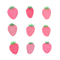 可愛いいちごの手描きイラスト3