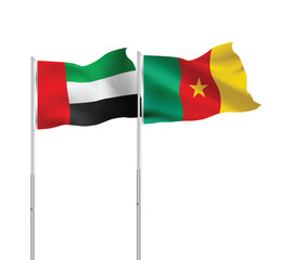 UAE,Cameroon flags together on pole