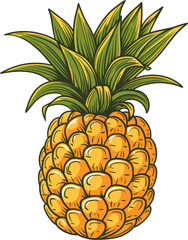 Obraz premium Fresh yellow pineapple