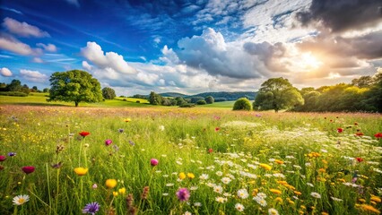 Sunny summer day in a meadow