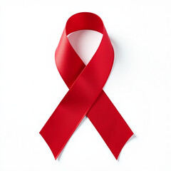 cancer awareness, red ribbon isolated on white background