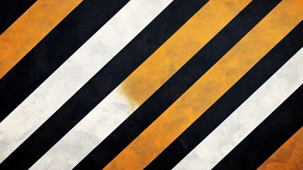 Diagonal black, white, and orange striped pattern with textured surface, abstract geometric design