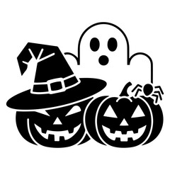 Happy Halloween Flying ghost icon.