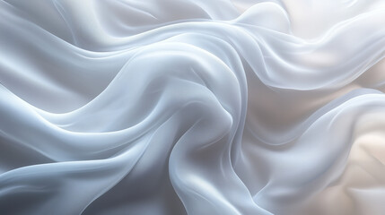 Obraz premium Beauty Background with White Fabric and Gradient in Pastel Tones, Large Brushstrokes of White Paint for Design