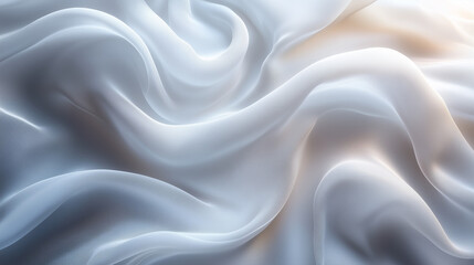 Fototapeta premium Beauty Background with White Fabric and Gradient in Pastel Tones, Large Brushstrokes of White Paint for Design