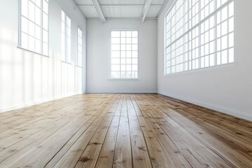 Bright and Open Interior Space with Wooden Flooring