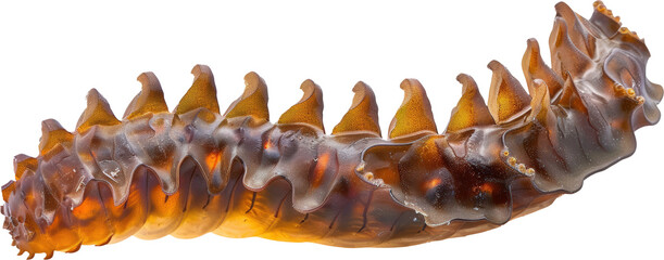 Close-up of a translucent worm