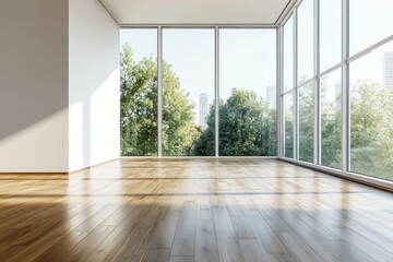 Obraz premium Bright and Spacious Room with Large Windows