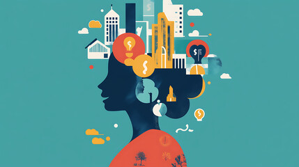 Obraz premium an infographic explaining the impact of financial problems on mental health3