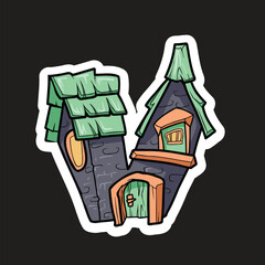 Vector font in cartoon style English vector type ABC  alphabet Building alphabet Isolated font on white background font for education or poster design