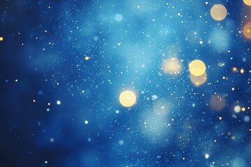 Blue Background with Soft Glowing Lights and Bokeh Effect