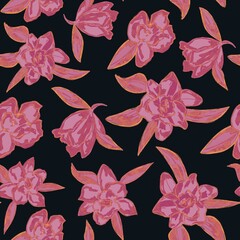 Seamless pattern with abstract flowes