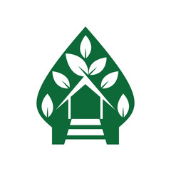 wayang leaf logo design vector