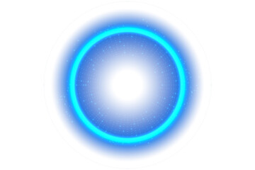 Round Blue Light with Sparks Isolated on White Background, Vector Illustration