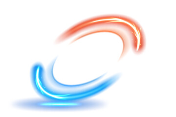 Obraz premium Abstract Red and Blue Circle Light Effect Isolated on White Background, Vector Illustration