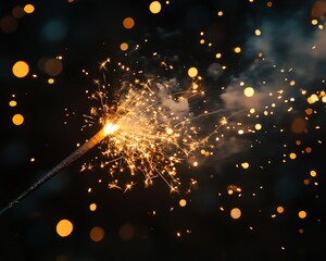 Fireworks lighting the night sky with bright bursts of color, creating a cheerful and lively atmosphere for New Years Eve and holiday festivities