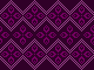 Cross Stitch. Geometric ethnic patterns. Design for Clothing, Fabric, batik, Saree, Patola, Sari, Dupatta, Vyshyvanka, rushnyk, dupatta, Knitwear, Embroidery, Ikkat, Pixel pattern. Traditional Design.