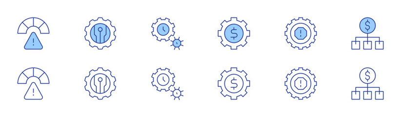 Manager icon set in two styles, Duotone and Thin Line style. Editable stroke. acceptable risk, money management, risk management, cost, new technologies, time management