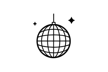 
Disco ball icon, Disco ball with stars icon vector