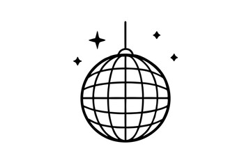 
Disco ball icon, Disco ball with stars icon vector