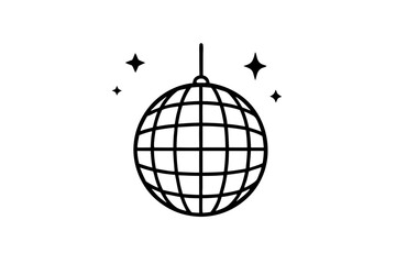
Disco ball icon, Disco ball with stars icon vector