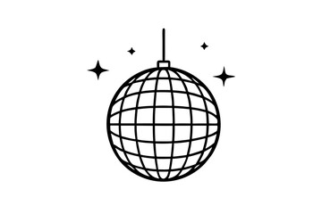 
Disco ball icon, Disco ball with stars icon vector