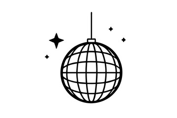 
Disco ball icon, Disco ball with stars icon vector