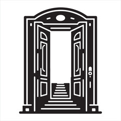 Door silhouette on white background