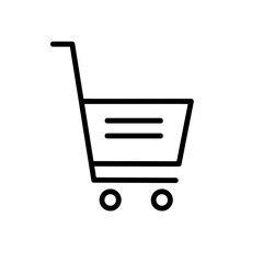 Shopping cart line icon. Online shopping outline sign. Editable stroke. Vector illustration