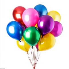 A bunch of balloons on a white background
